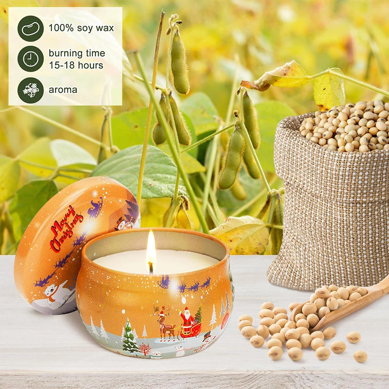 Christmas Scented Candles Set Aromatherapy Gift 12 pcs