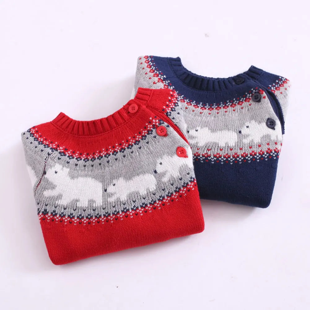 Christmas Kids Sweater Kint Pullover Winter Wear