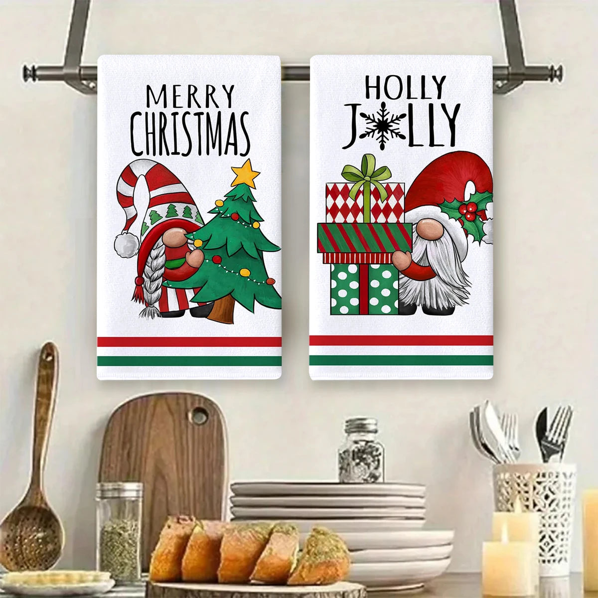 Christmas Kitchen Towels Holiday Home Decor Set