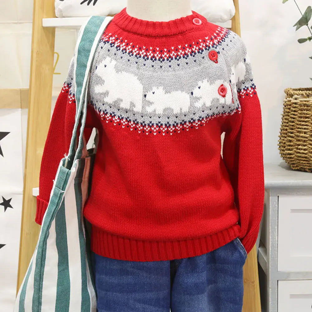Christmas Kids Sweater Kint Pullover Winter Wear