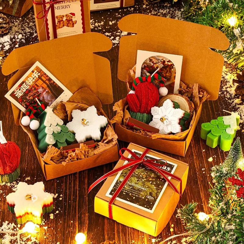 Christmas Scented Candle Set Holiday Gift Box