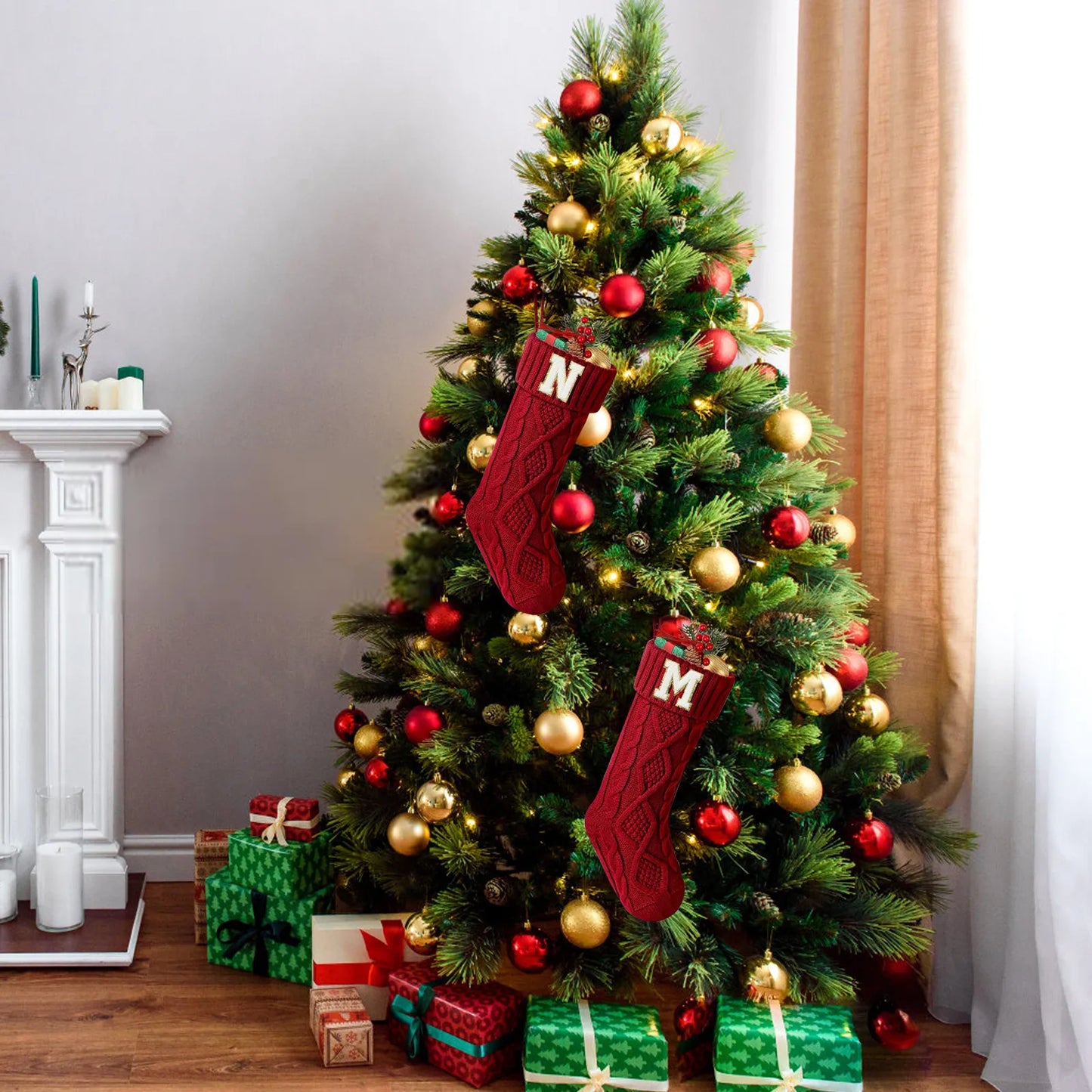 Christmas Candy Stocking Gift Bag Decor