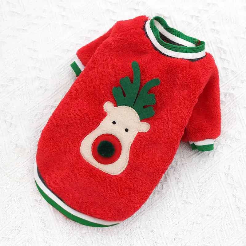 Christmas Pet Hoodie Warm Santa Outfit for Dogs