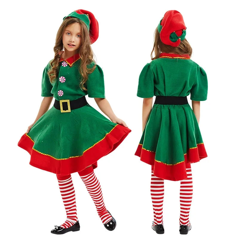 Santa & Elf Family Costume Set Christmas Party Outfits