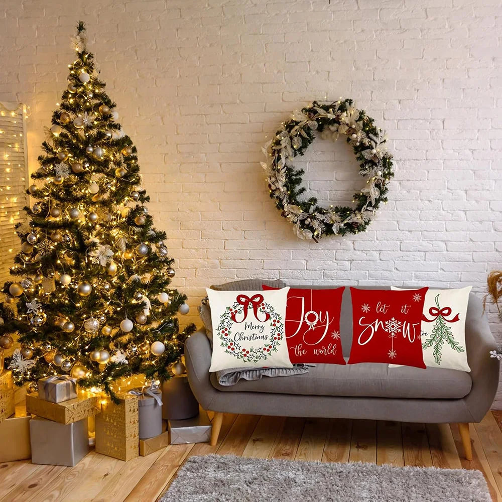 Merry Christmas Pillow Covers Set