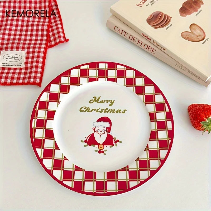 Christmas Ceramic Serving Set Plate & Cup Tray Decor