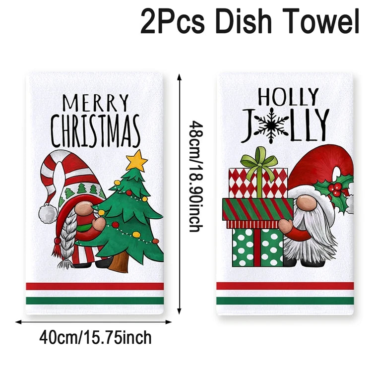Christmas Kitchen Towels Holiday Home Decor Set