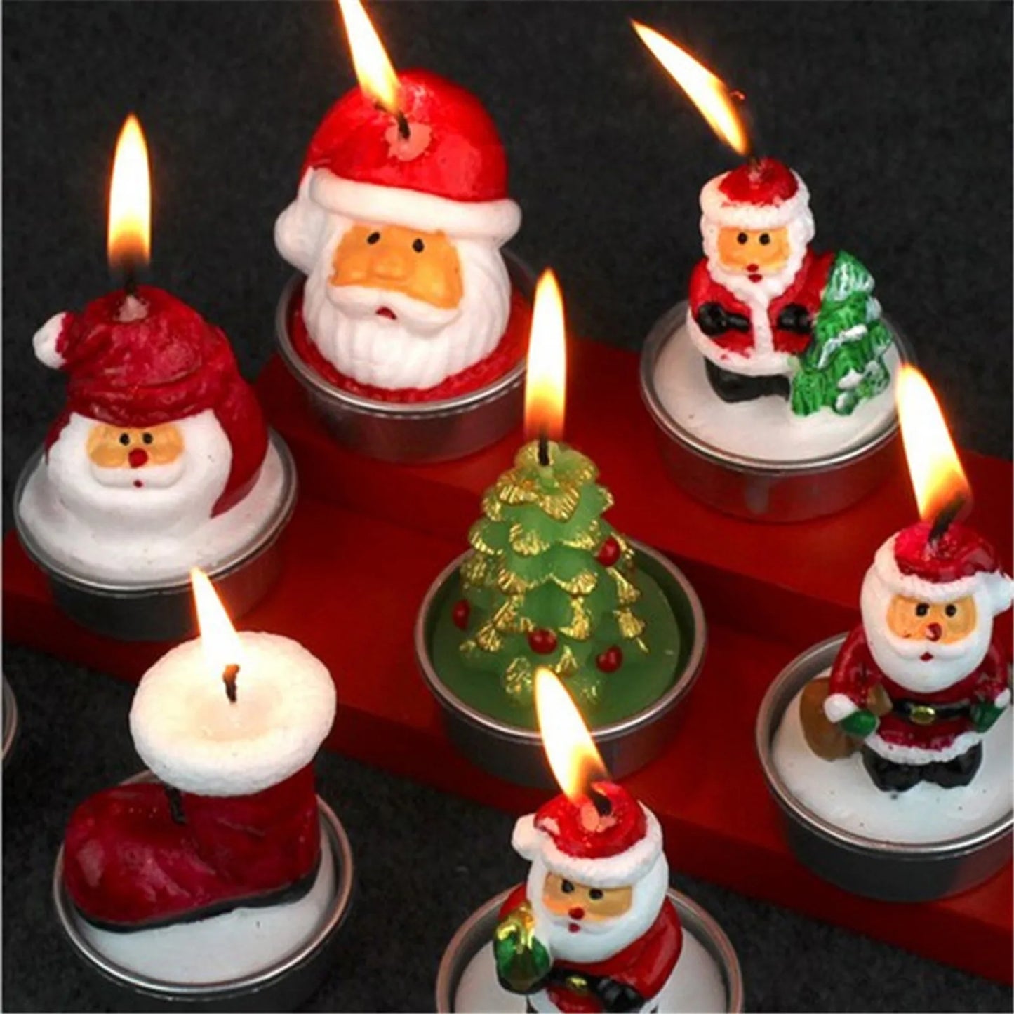 Christmas Scented Candle Tree & Santa Design Decor