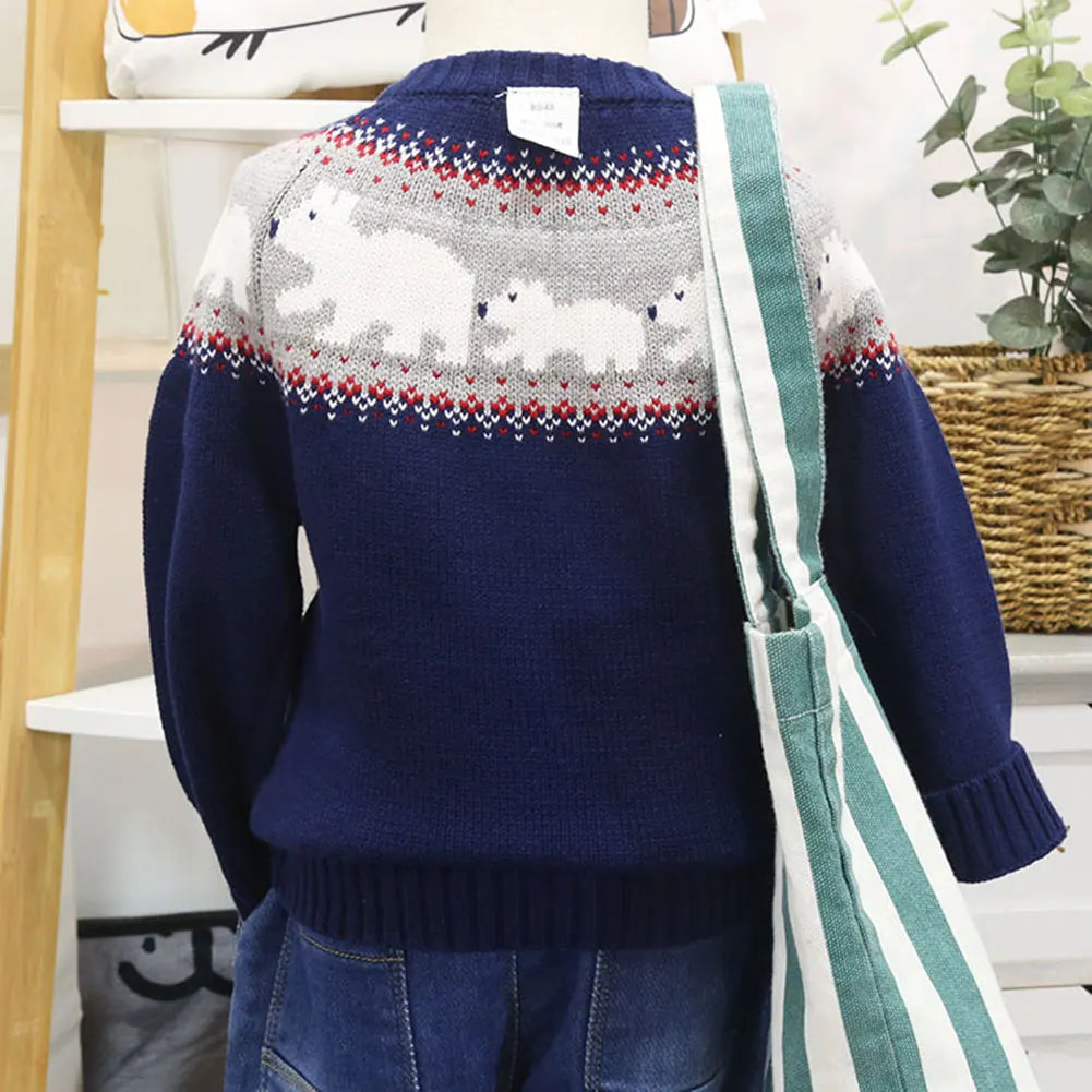 Christmas Kids Sweater Kint Pullover Winter Wear