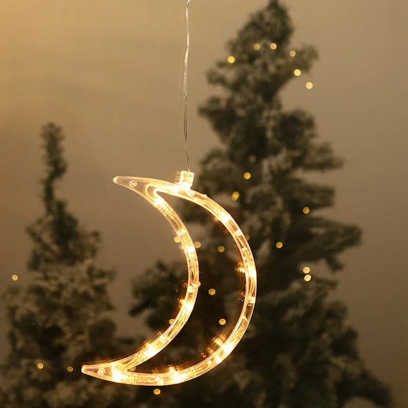 Christmas Hanging Lights Window Decor