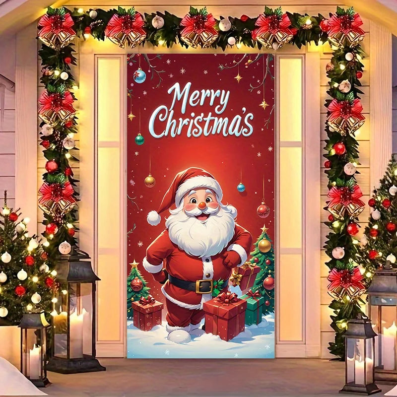 Santa Calus Door Cover Christmas Party Decor