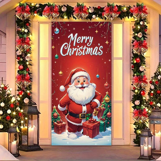 Santa Calus Door Cover Christmas Party Decor