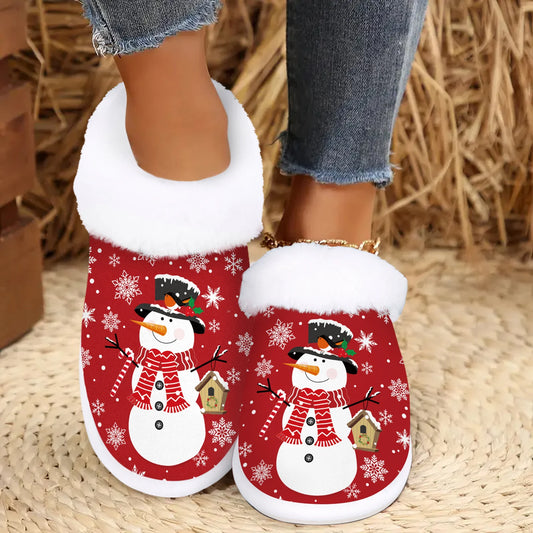 Christmas Cozy House Slippers Warm Plush Lining