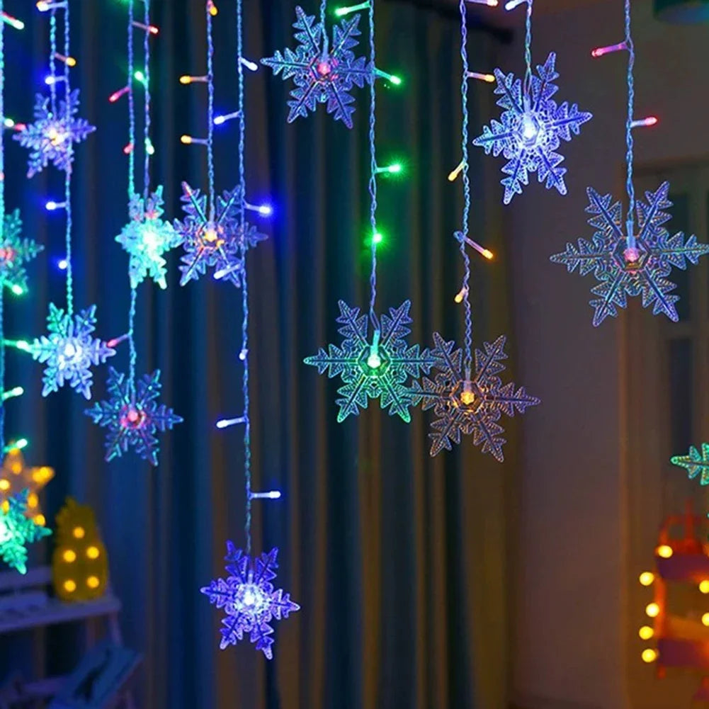 Christmas Snowflake Fairy Lights LED  Curtain Decor
