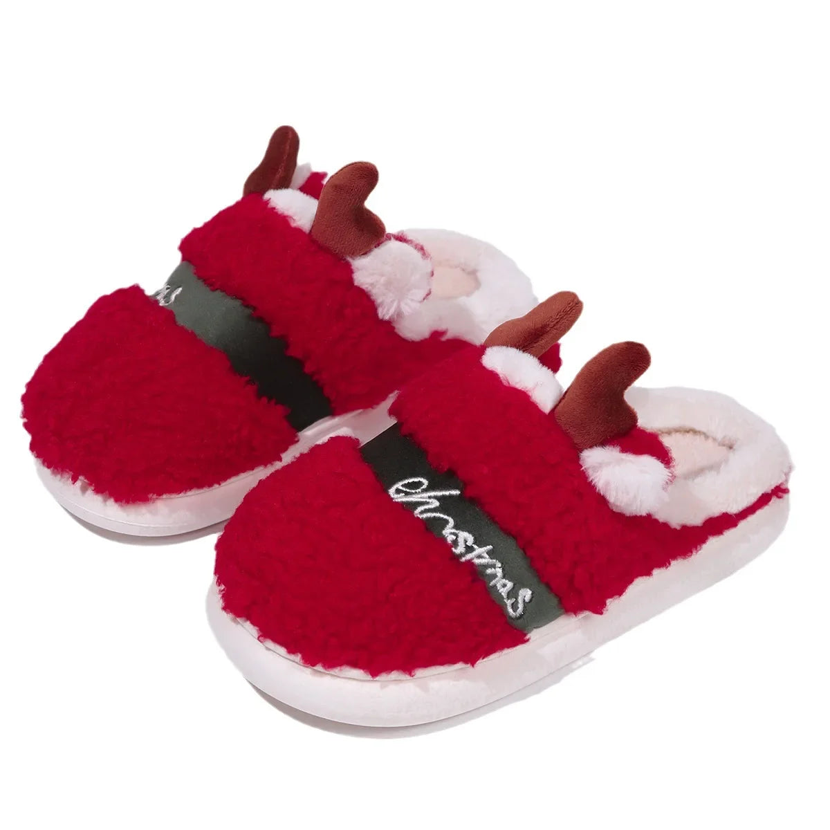 Christmas Plush Slippers Cozy Winter House Shoes