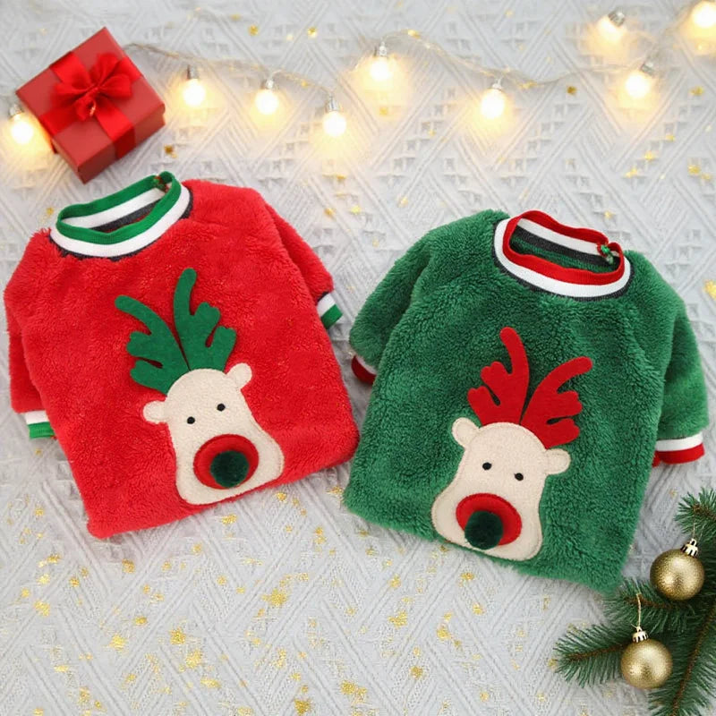 Christmas Pet Hoodie Warm Santa Outfit for Dogs
