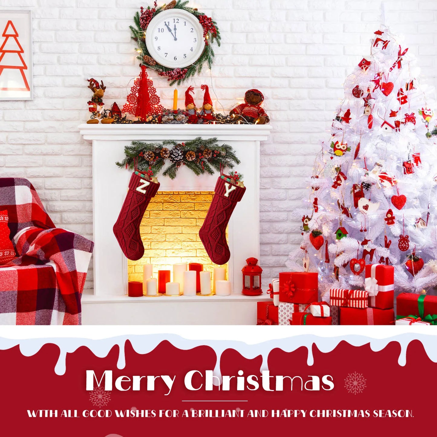 Christmas Candy Stocking Gift Bag Decor