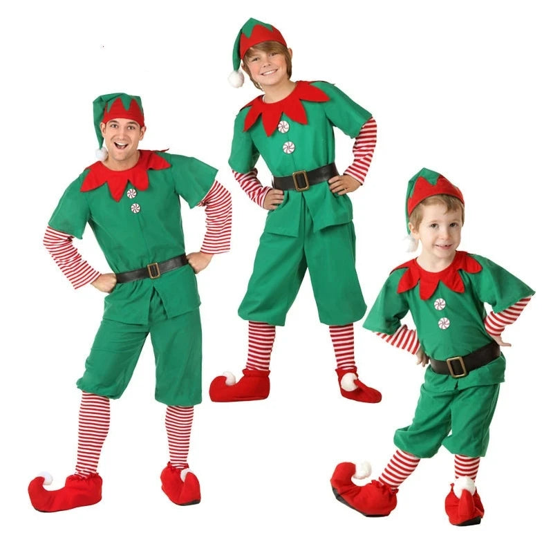 Santa & Elf Family Costume Set Christmas Party Outfits