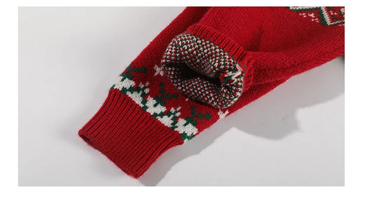 Christmas Kids Sweater with Scarf Winter Knitwear