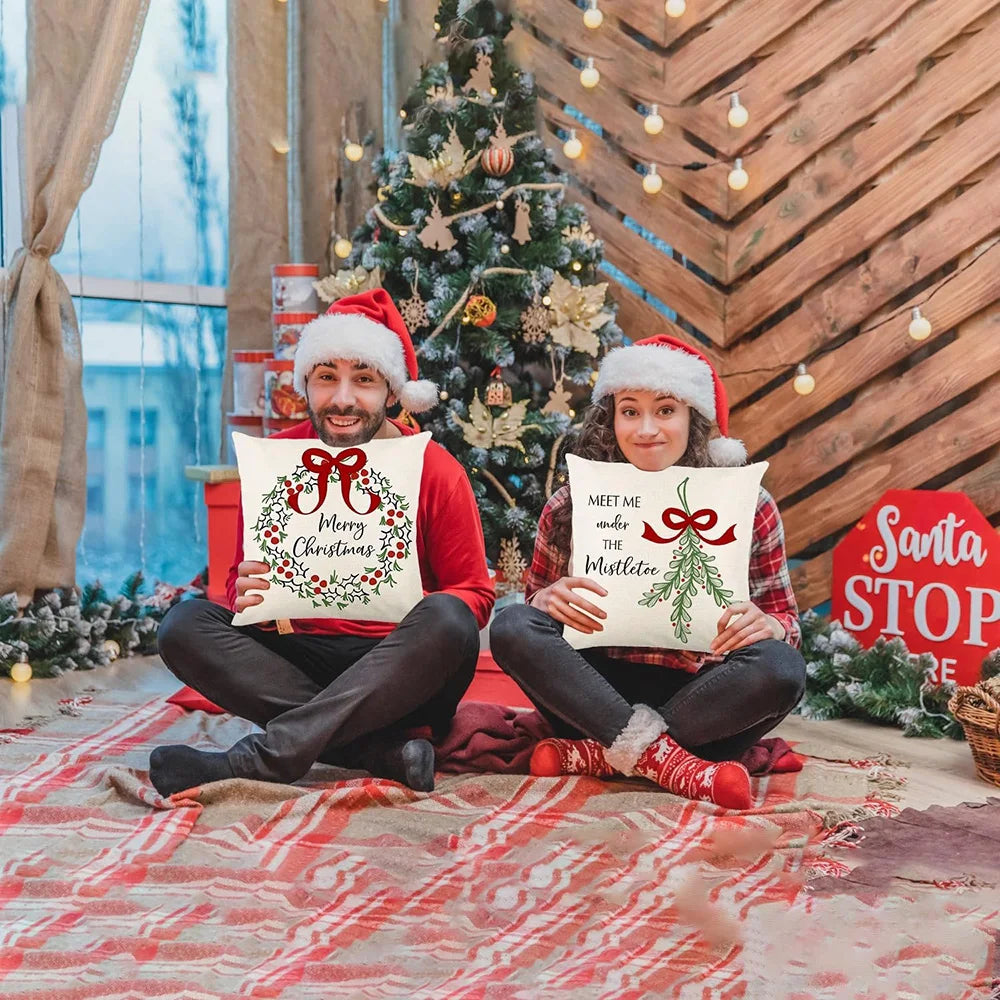 Merry Christmas Pillow Covers Set
