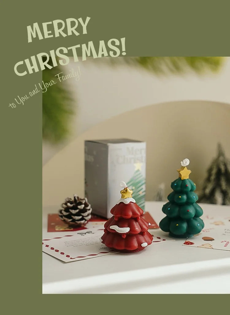 Handmade Christmas Tree Scented Candle Decor