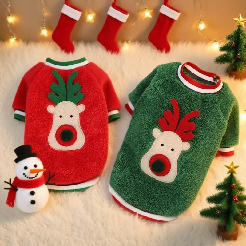 Christmas Pet Hoodie Warm Santa Outfit for Dogs