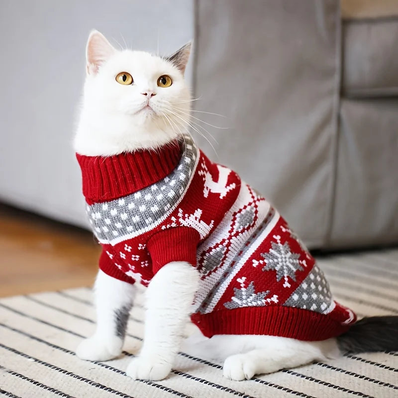 Christmas Pet Sweater Knitted Wool Outfit for Cats & Dogs