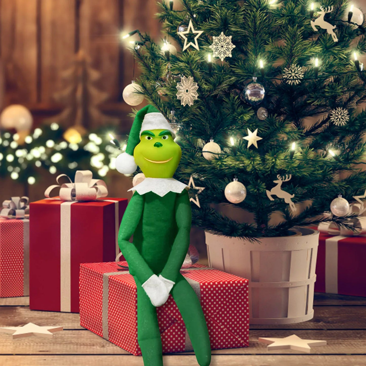 Christmas Grinch Plush Doll Holiday Decor