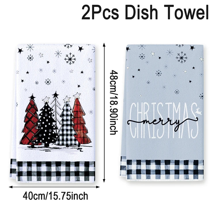 Christmas Kitchen Towels Holiday Home Decor Set