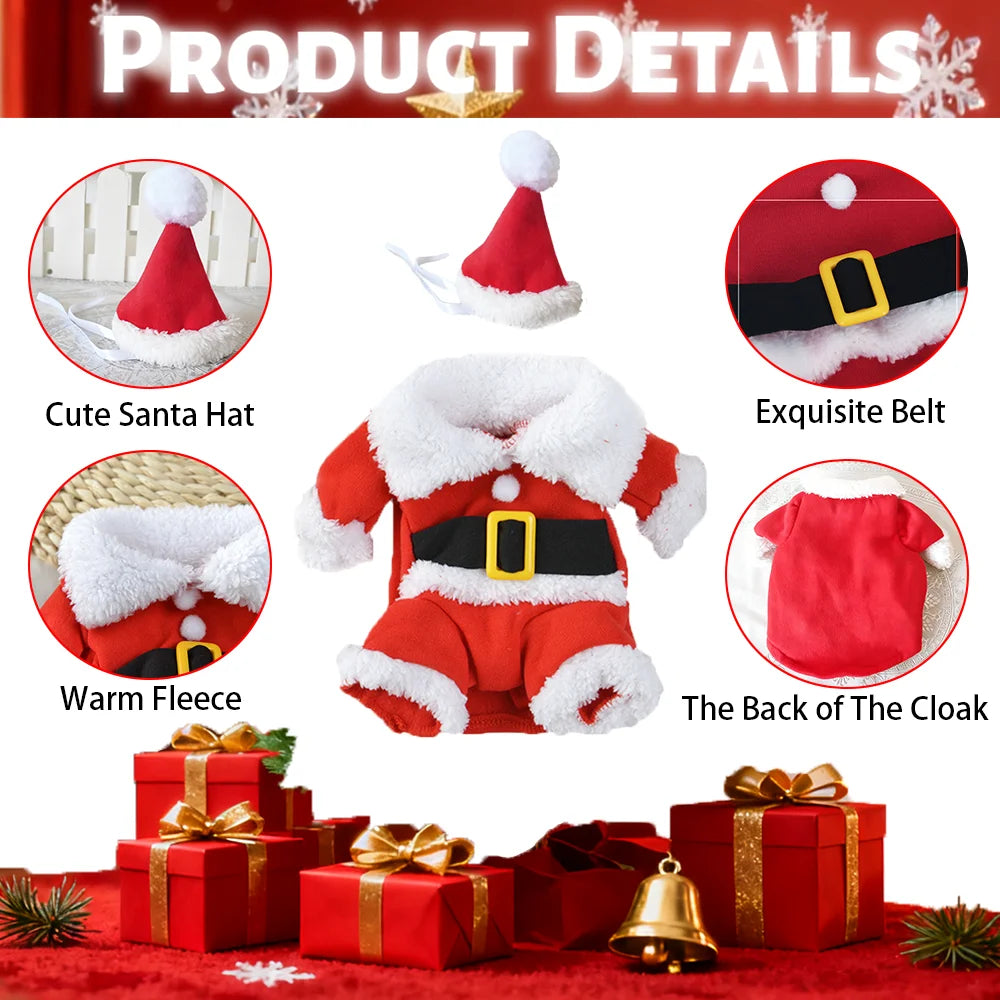 Christmas Pet Santa Costume Cute Outfit for Cats & Dogs
