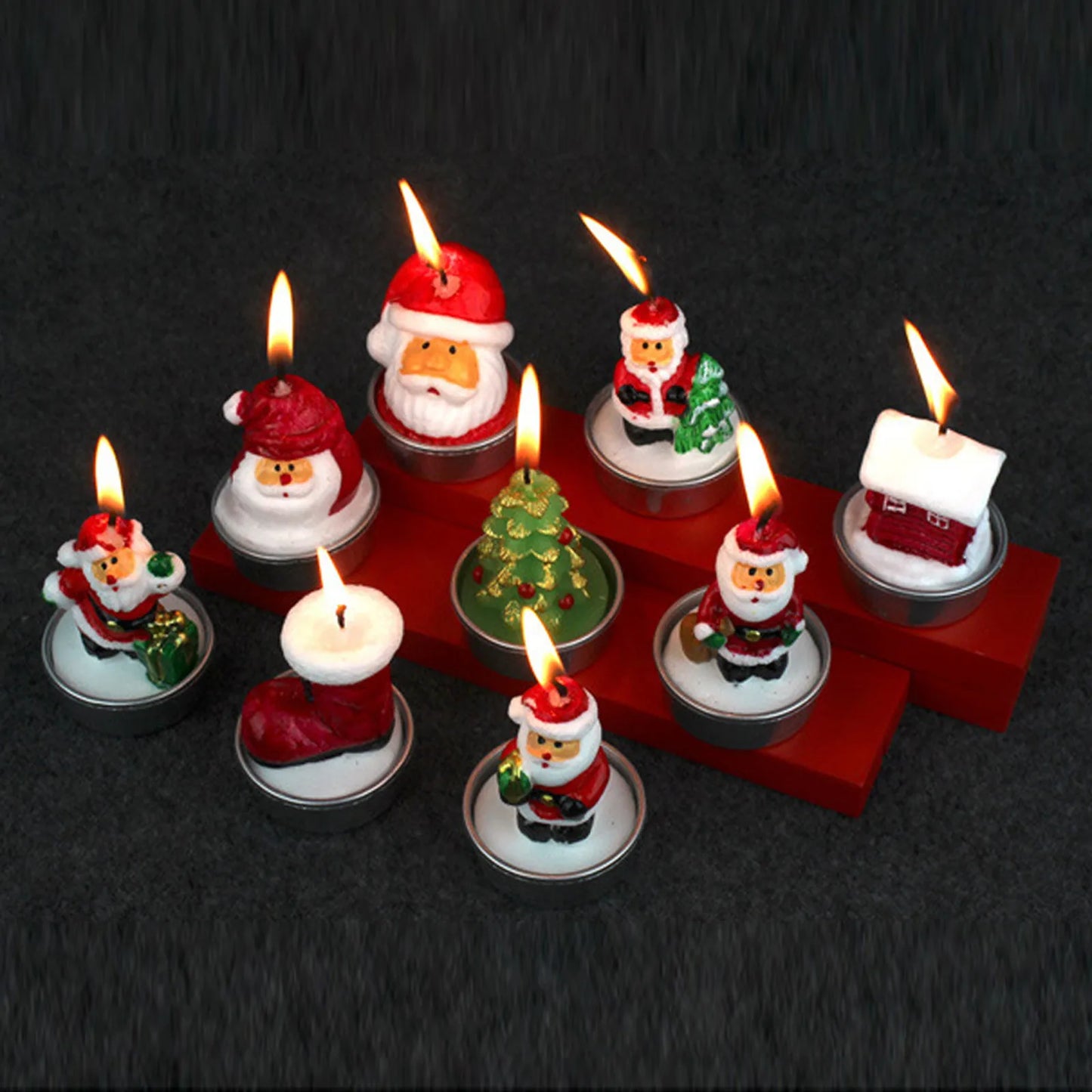Christmas Scented Candle Tree & Santa Design Decor