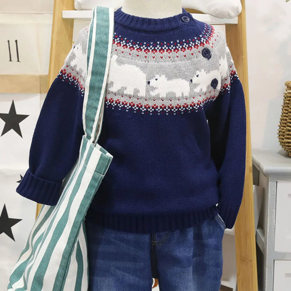 Christmas Kids Sweater Kint Pullover Winter Wear