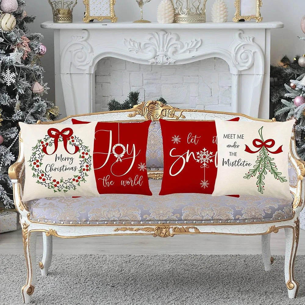Merry Christmas Pillow Covers Set