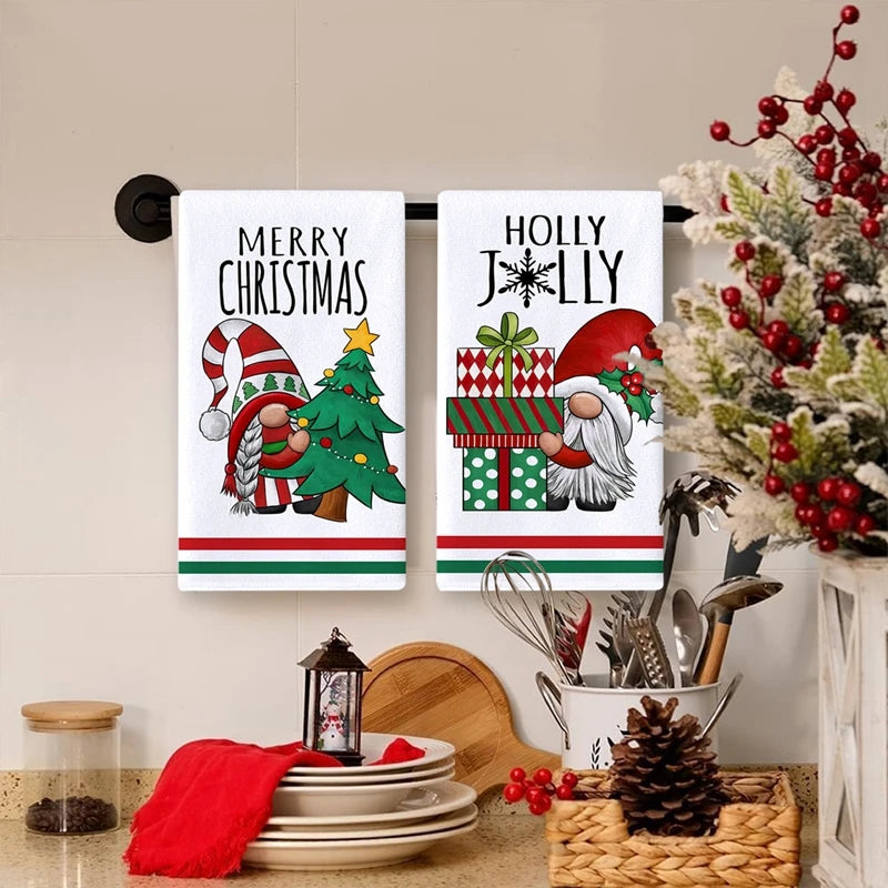 Christmas Kitchen Towels Holiday Home Decor Set