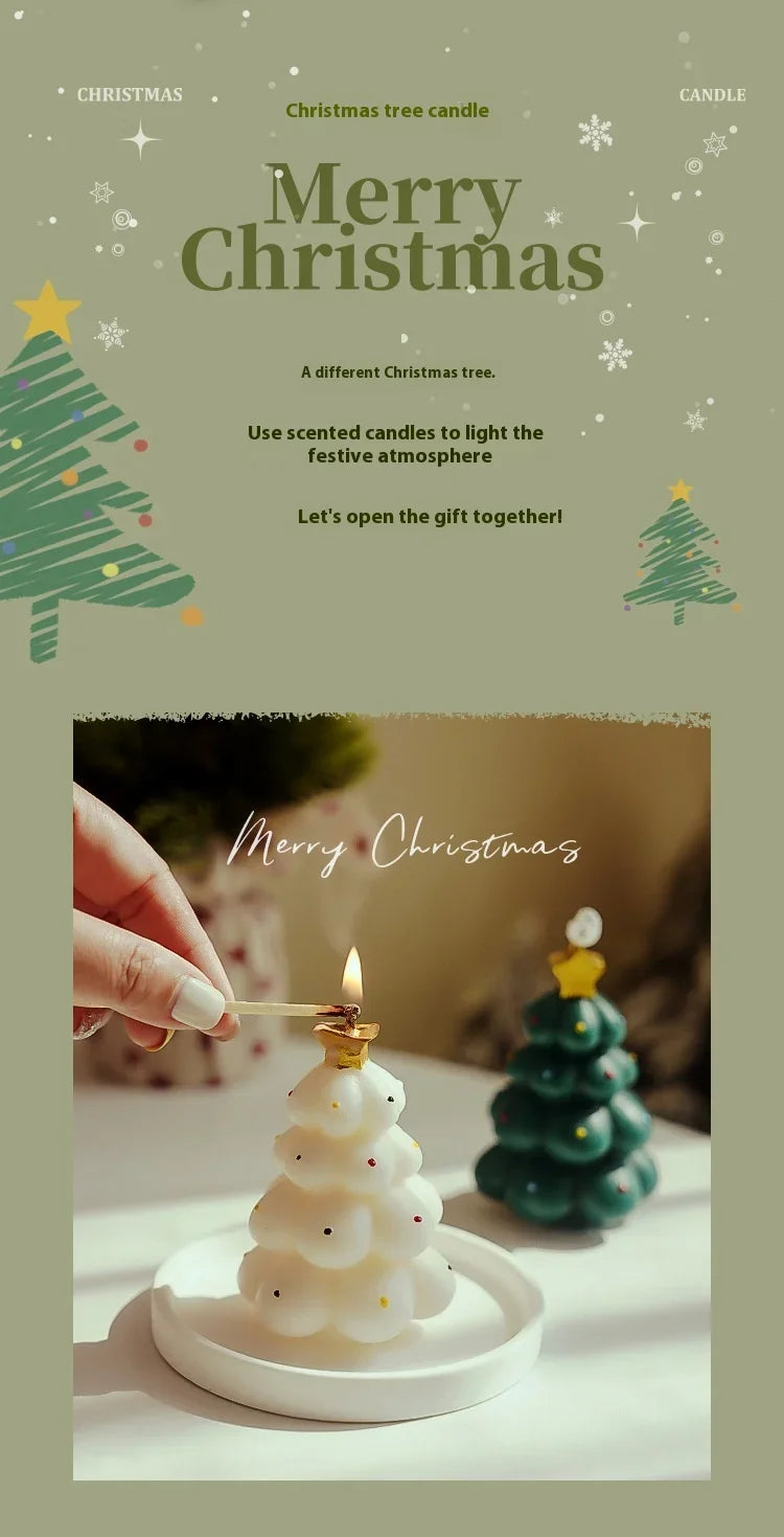Handmade Christmas Tree Scented Candle Decor