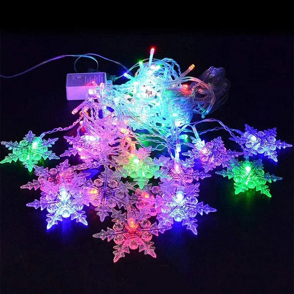 Christmas Snowflake Fairy Lights LED  Curtain Decor