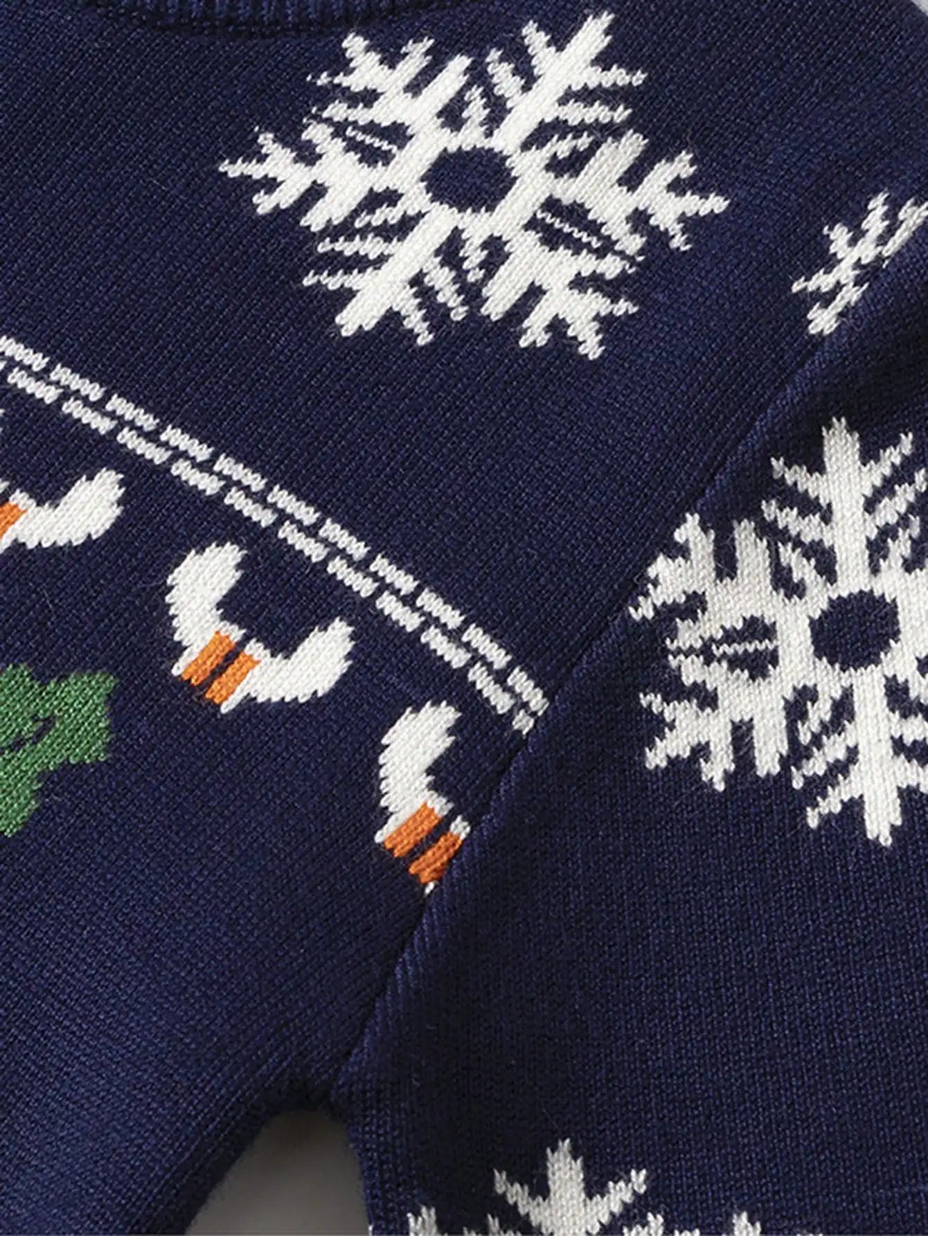 Christmas Reindeer Boys Sweater Winter Knit Pullover