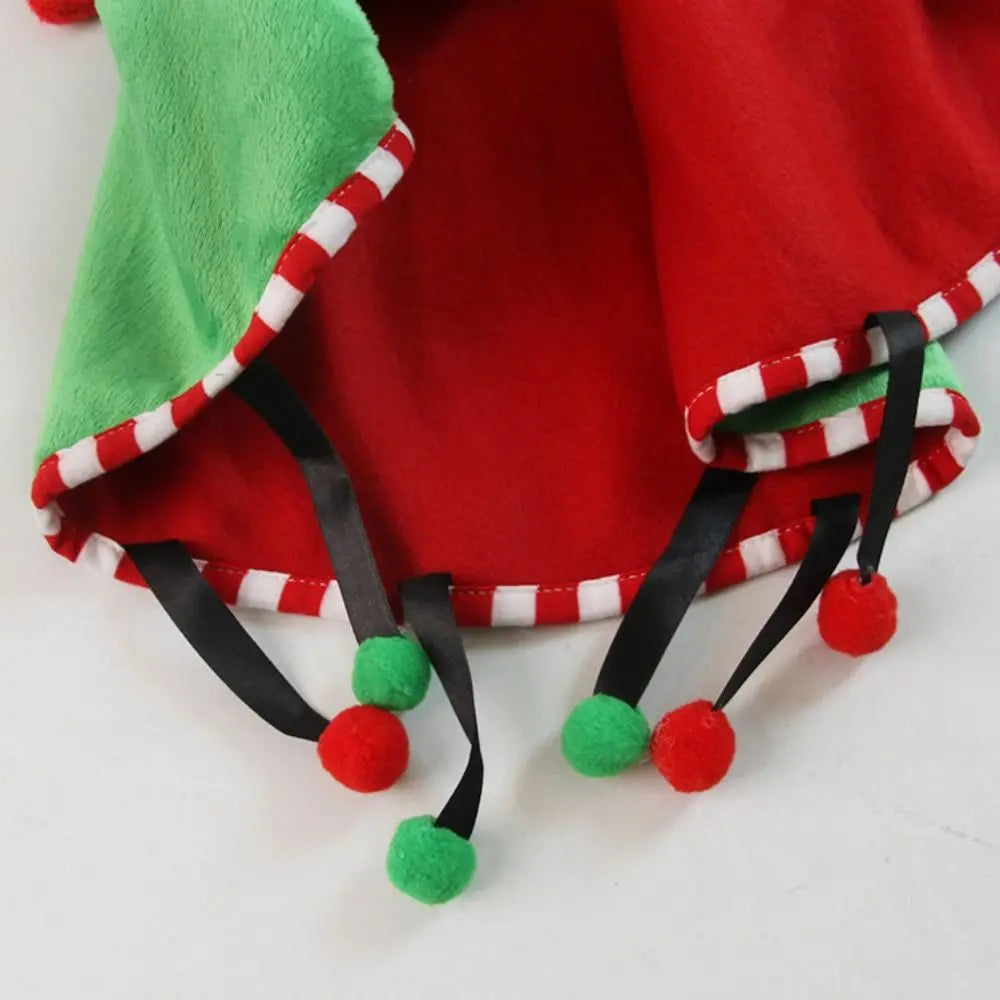 Christmas Pet Cloak Adjustable Santa Cape Costume