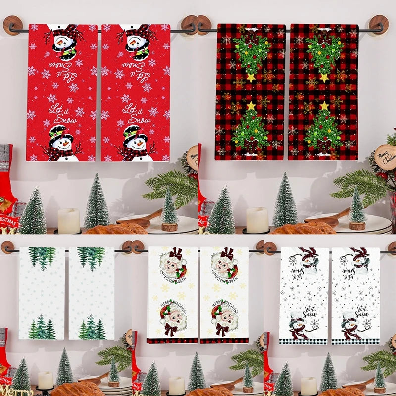 Christmas Kitchen Towels Holiday Home Decor Set