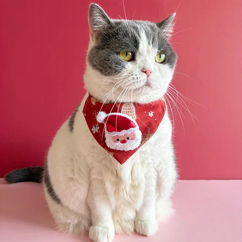 Christmas Pet Scarf Cute Holiday Accessory for Cats & Dogs