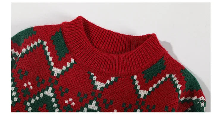 Christmas Kids Sweater with Scarf Winter Knitwear