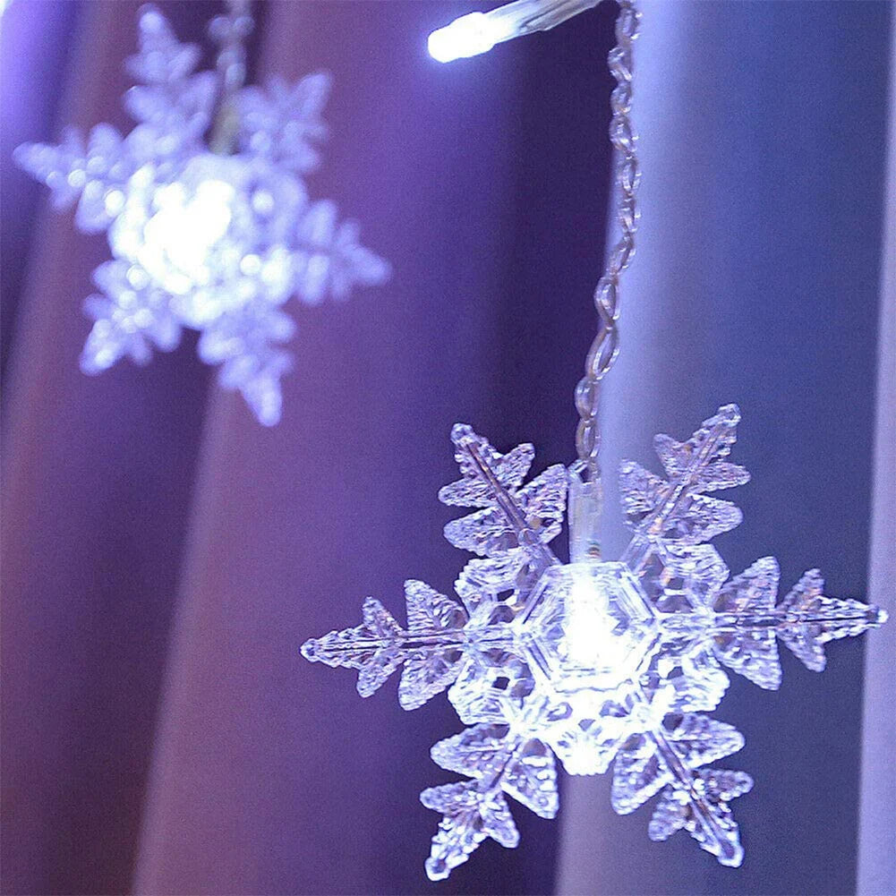 Christmas Snowflake Fairy Lights LED  Curtain Decor