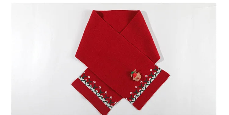 Christmas Kids Sweater with Scarf Winter Knitwear