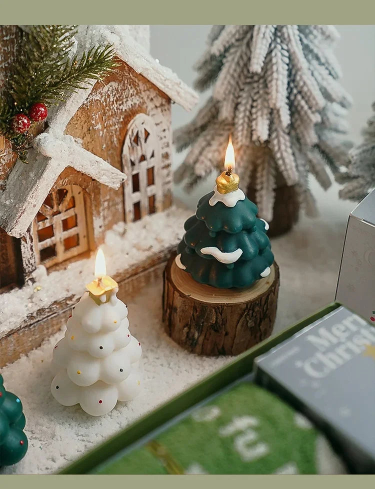 Handmade Christmas Tree Scented Candle Decor