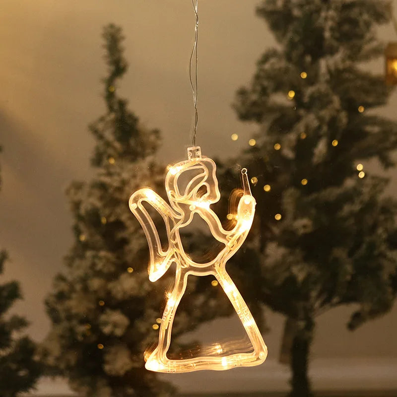 Christmas Hanging Lights Window Decor