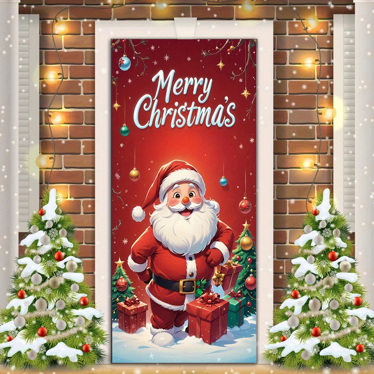 Santa Calus Door Cover Christmas Party Decor