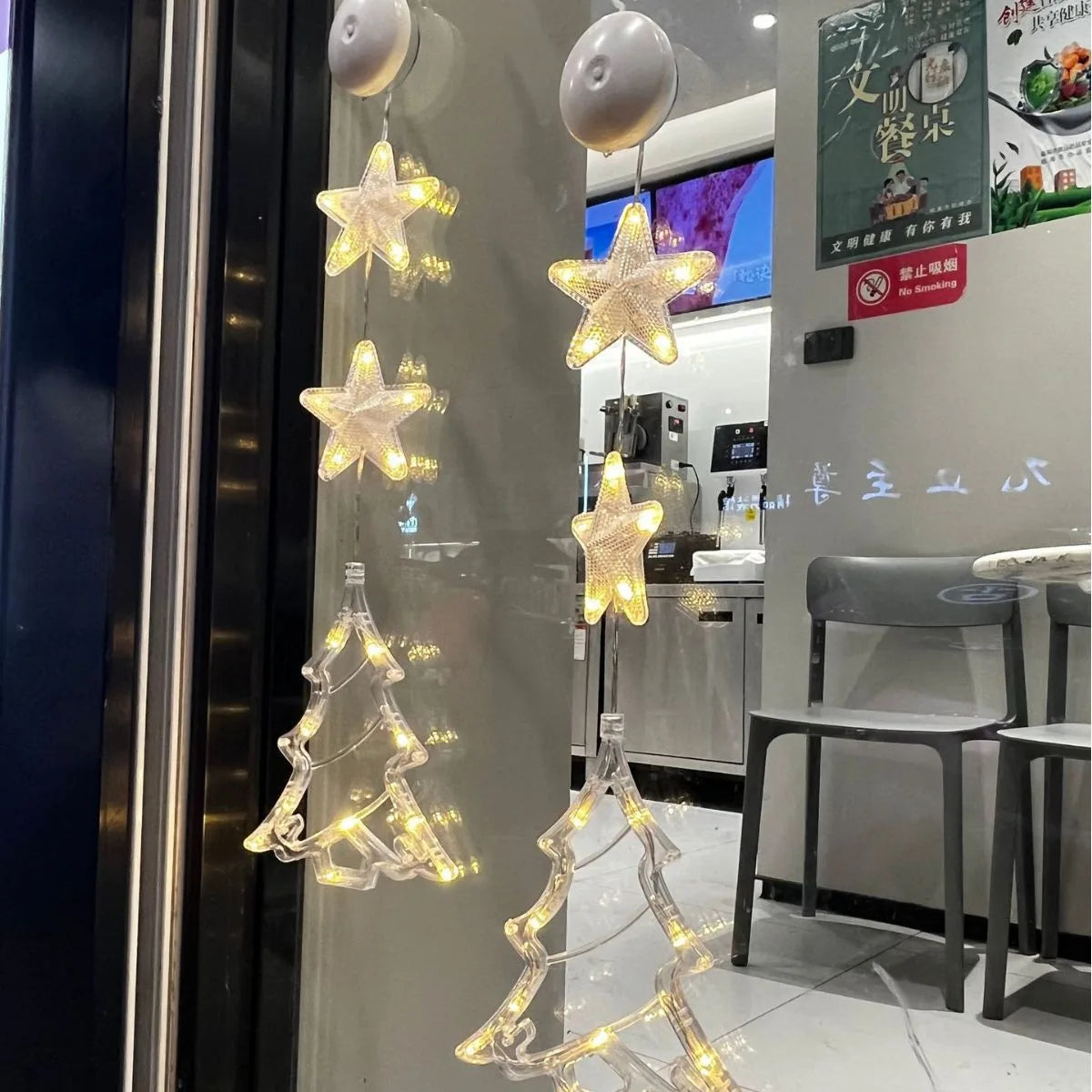 Christmas Hanging Lights Window Decor