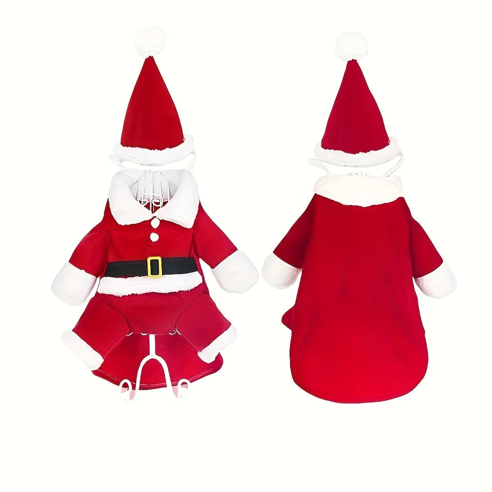 Christmas Pet Santa Costume Cute Outfit for Cats & Dogs