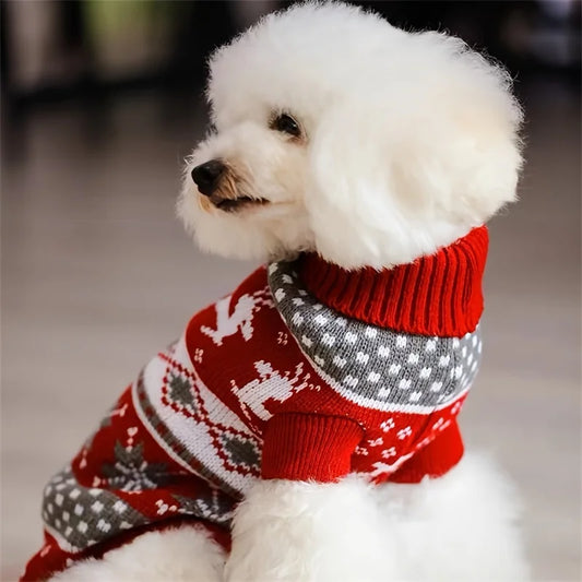 Christmas Pet Sweater Knitted Wool Outfit for Cats & Dogs