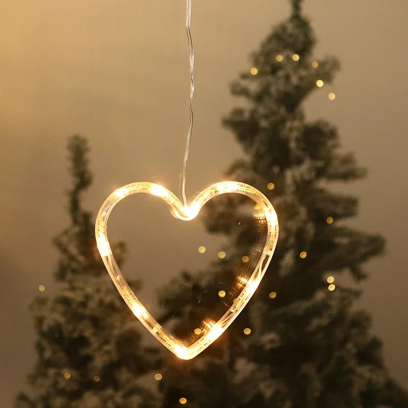 Christmas Hanging Lights Window Decor